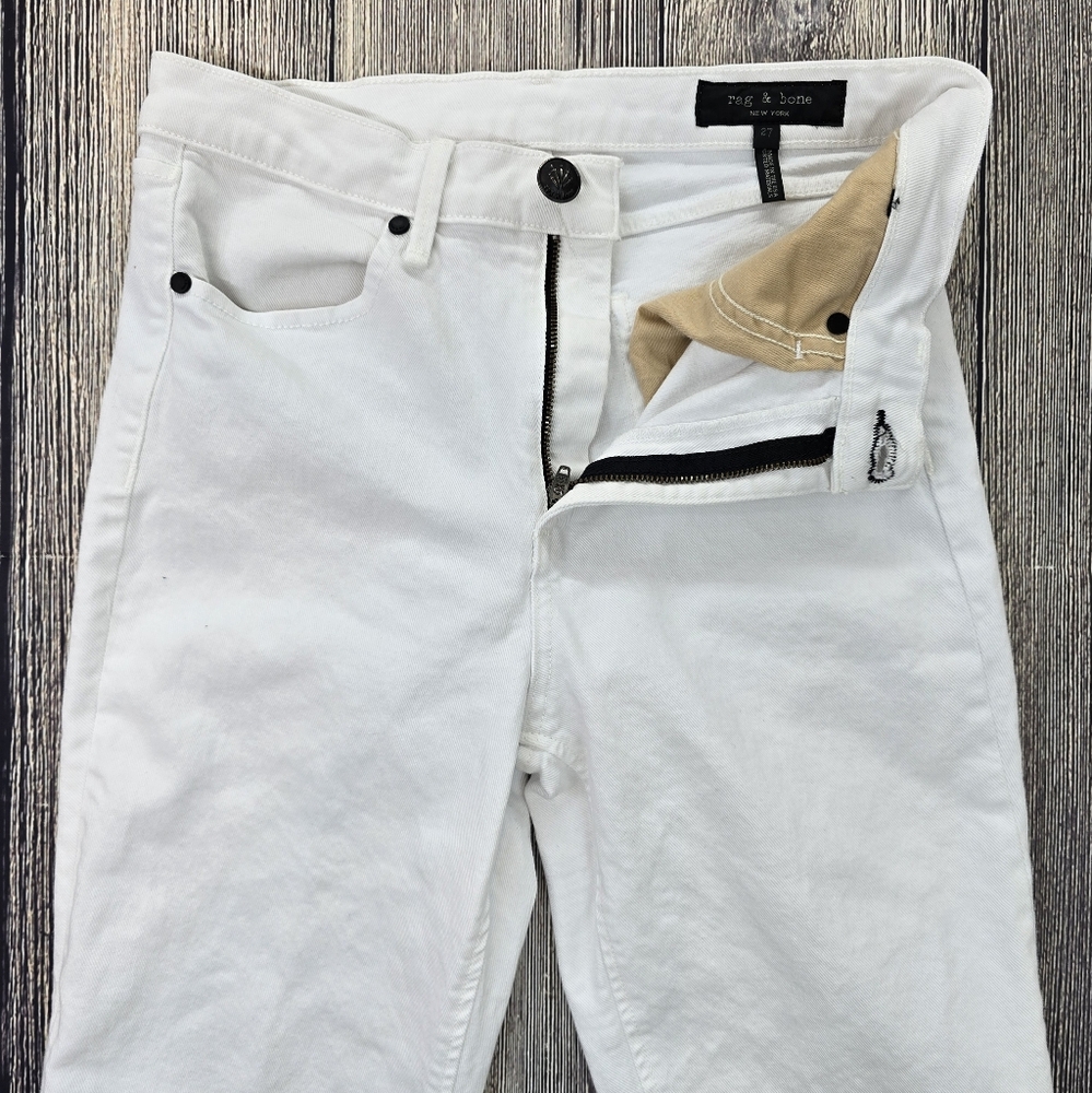 Rag and Bone White Denim Skinny Jeans - Picture 4 of 12